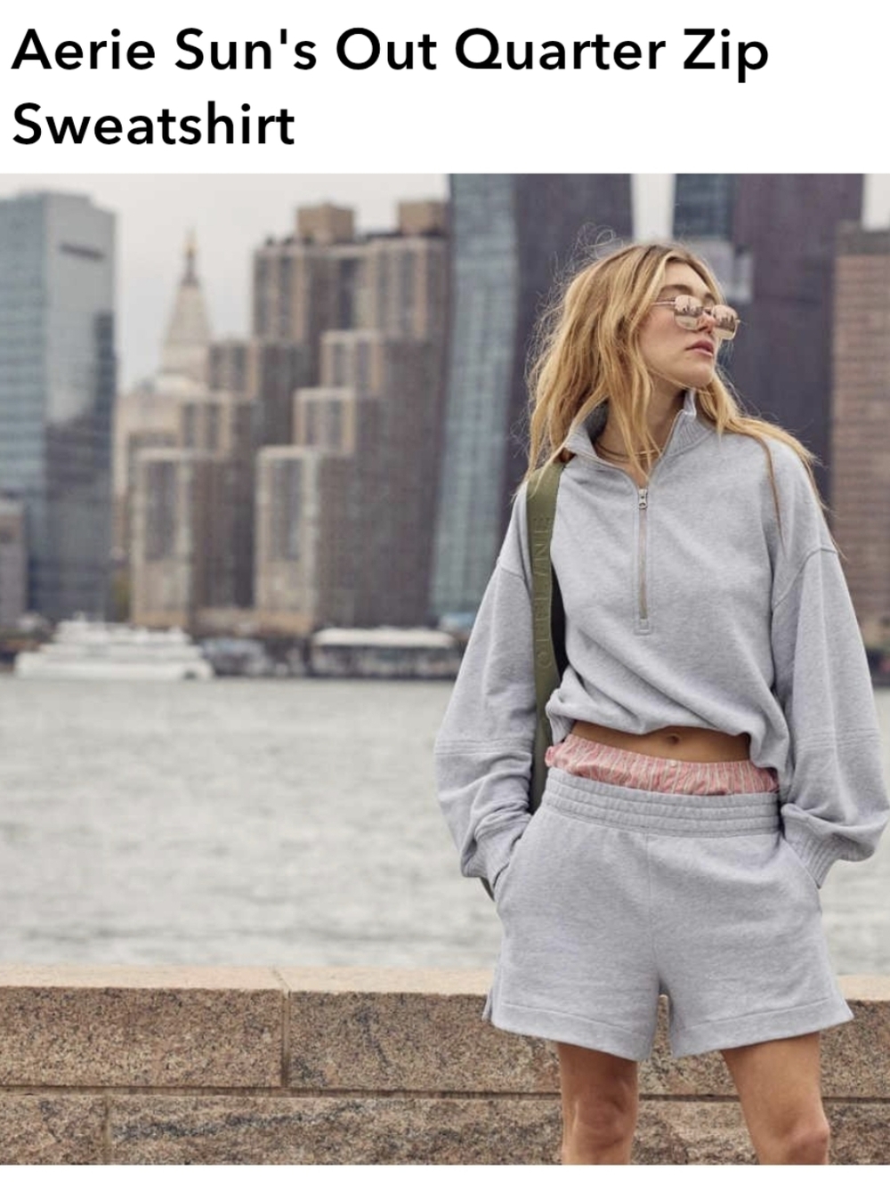 Aerie's Suns Out Quarter Zip Sweatshirt